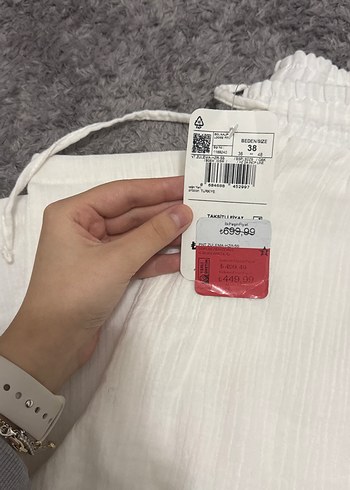 Beyaz Rahat Kesim Keten Kadın Pantolon - Görsel 2