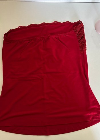 2K Y2k Dantelli Straplez Bordo Bluz