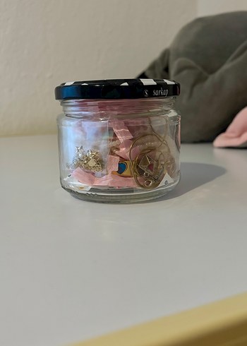 2K Gold Çelik Takı Kavanozu Mystery Jewelry Jar
