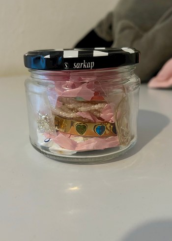 Gold Çelik Takı Kavanozu Mystery Jewelry Jar