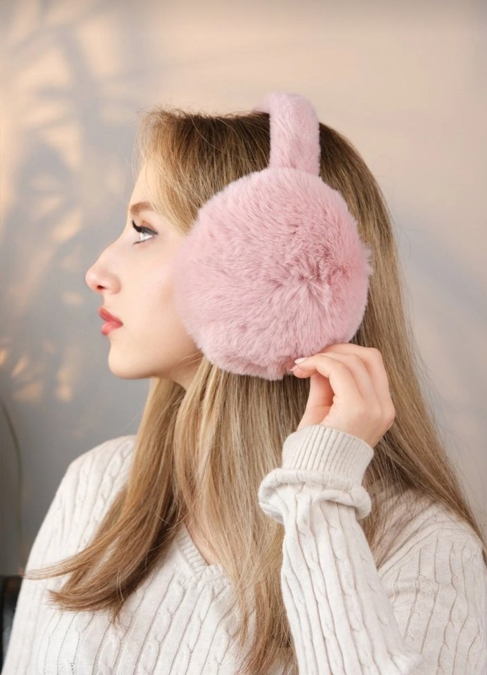 Pembe Kürklü Kulaklık - Görsel 4