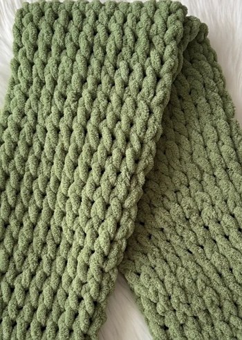 Yeşil Örgü Kadın Şal - Görsel 2