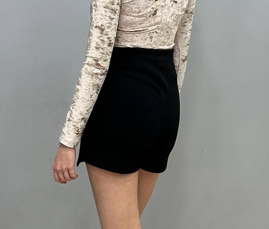Siyah Mini Etek Kadın Fitted Kesim - Görsel 4