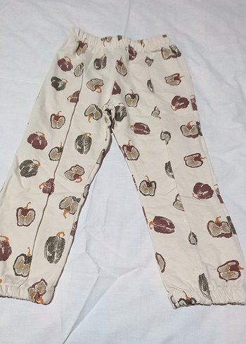 Kapisonlu turuncu sweat ve elma desenli alt takım - Görsel 3