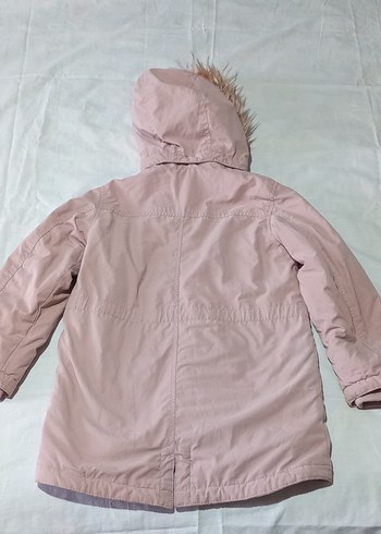 Kız Çocuk somon rengi kürklü Kapüşonlu Mont 8-9 yaş - Görsel 3