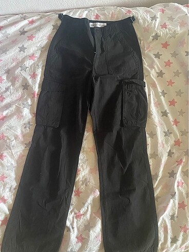 Bershka yandan ayarlanabilir straight fit kargo pantolon
