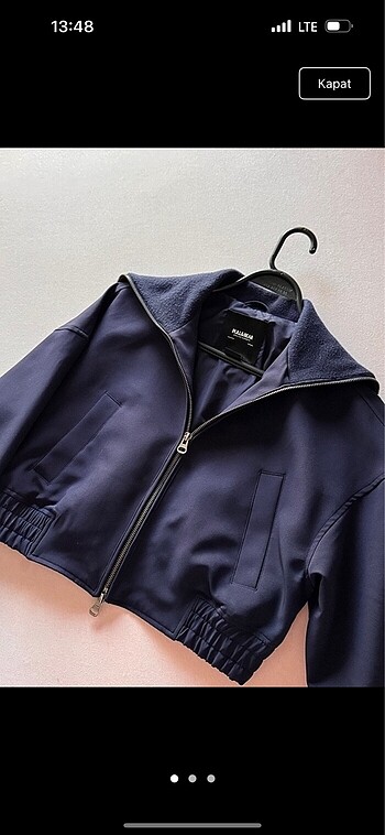Lacivert crop ceket