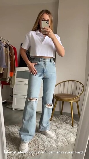 Zara dizi yırtık jean