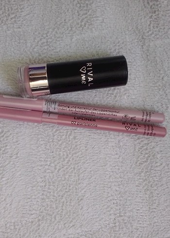 Pastel Pembe Ruj ve Dudak Kalemi Seti