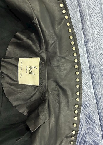 Uzun Siyah Deri Goth Kadın Trençkot - Görsel 13