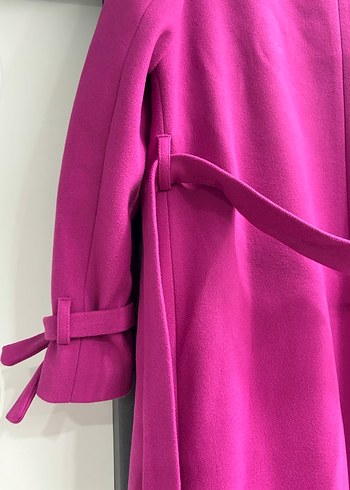 Uzun Kuşaklı Kadın Klasik Kaban - Görsel 7