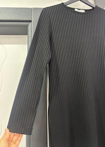 Uzun Kollu Siyah Kadın Elbise - Görsel 3