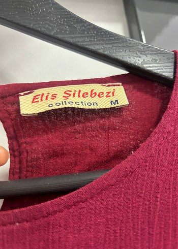 Bordo Nakışlı Uzun Bohem Kadın Elbise - Görsel 5