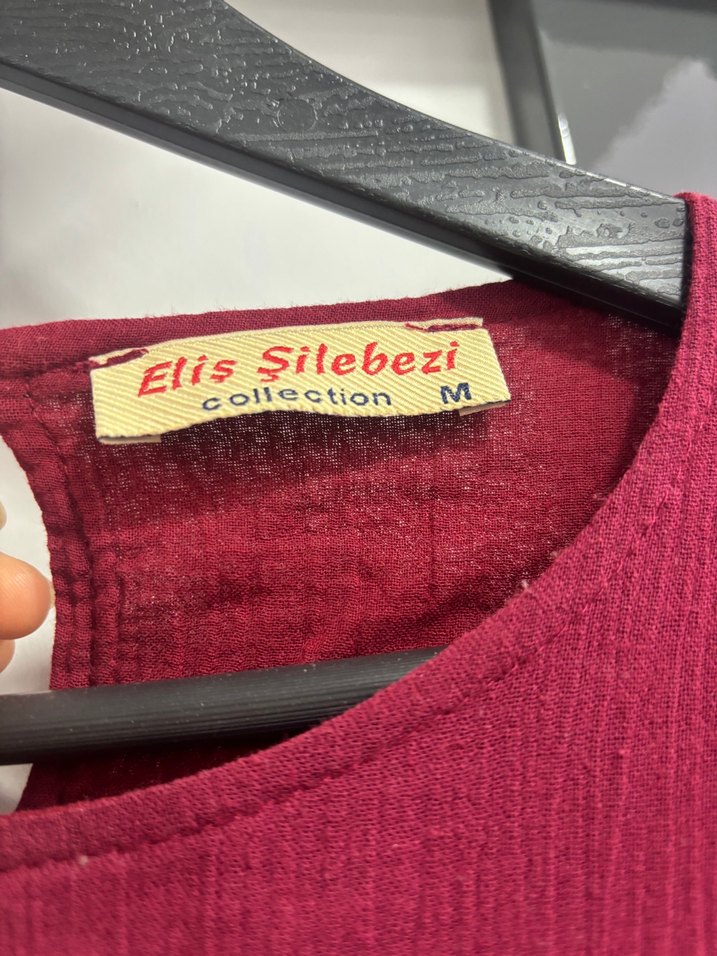 Bordo Nakışlı Uzun Bohem Kadın Elbise - Görsel 5