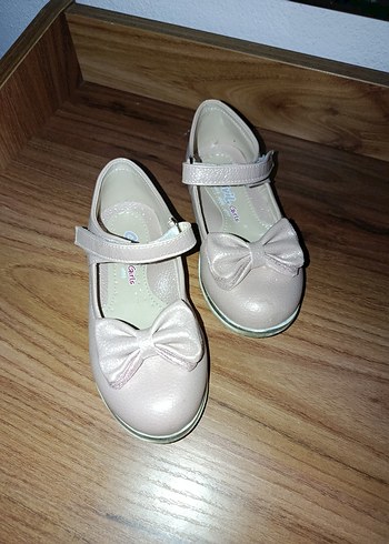 Pembe Fiyonk Detaylı Kız Çocuk Babet Ayakkabı - Görsel 2