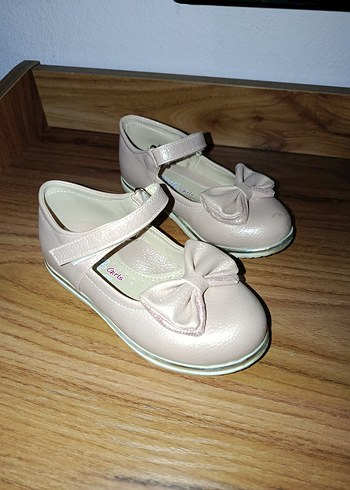 Pembe Fiyonk Detaylı Kız Çocuk Babet Ayakkabı - Görsel 4