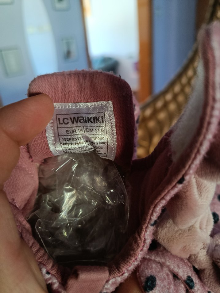 Kız Çocuk Pembe Puantiyeli Fiyonklu Terlik - Görsel 5