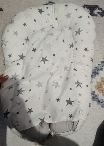 Gri Bebek Yatağı ve Yumuşak Uyku Minderi - Görsel 2