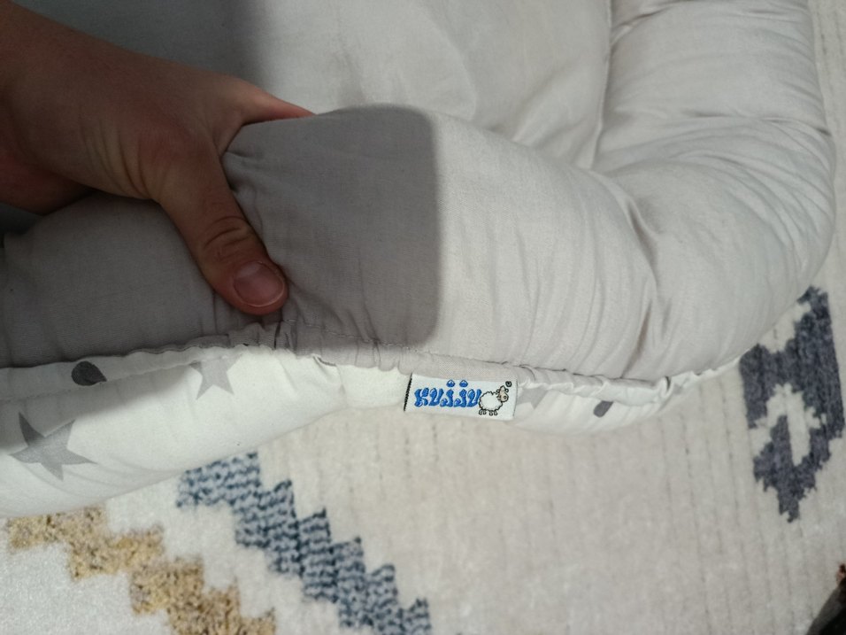 Gri Bebek Yatağı ve Yumuşak Uyku Minderi - Görsel 3