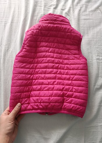 Kız Çocuk Pembe Fermuarlı Yelek - Görsel 2