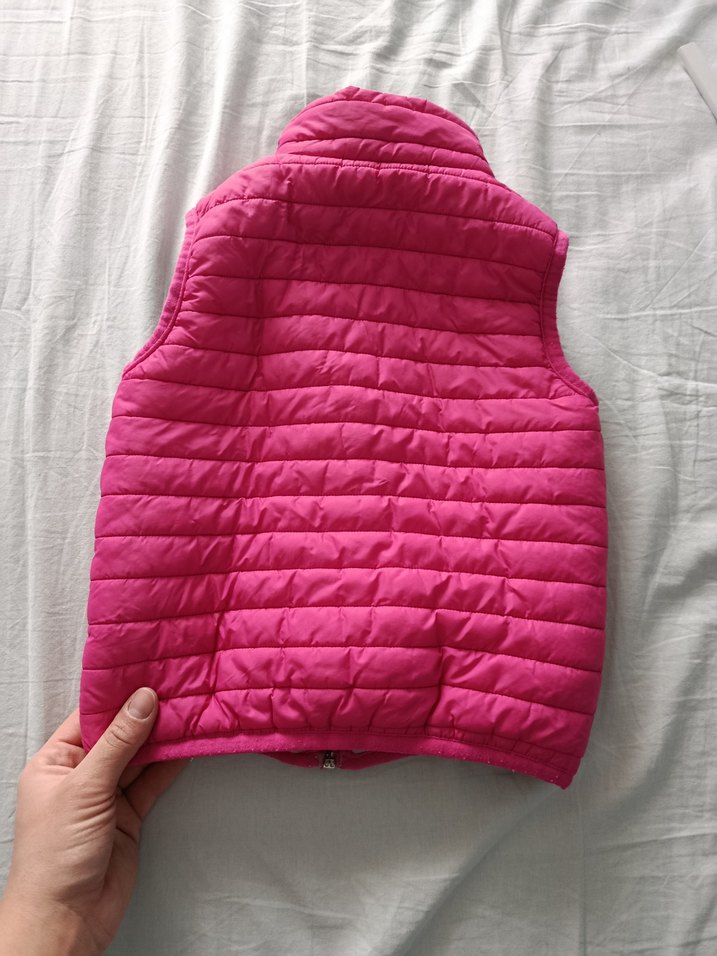 Kız Çocuk Pembe Fermuarlı Yelek - Görsel 2