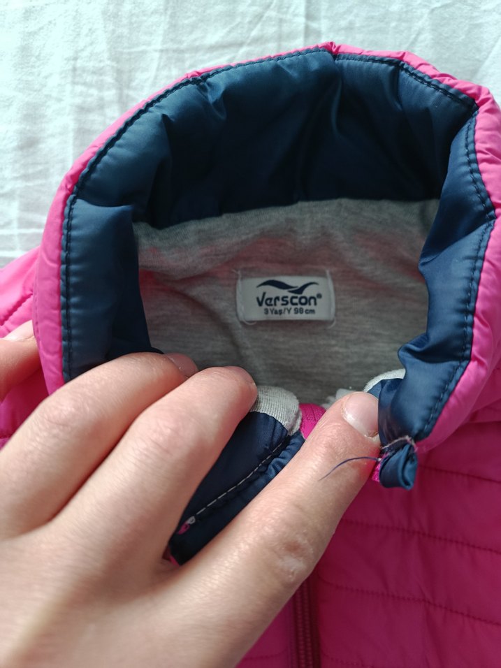 Kız Çocuk Pembe Fermuarlı Yelek - Görsel 3