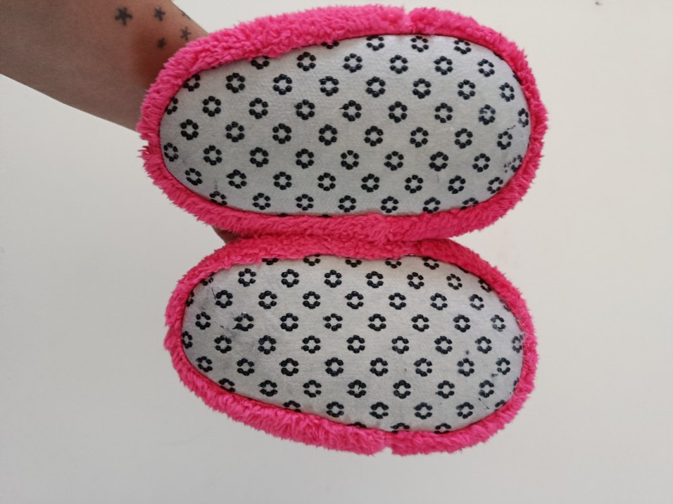 Kızlar için renkli pembe nakışlı sıcak terlik - Görsel 2