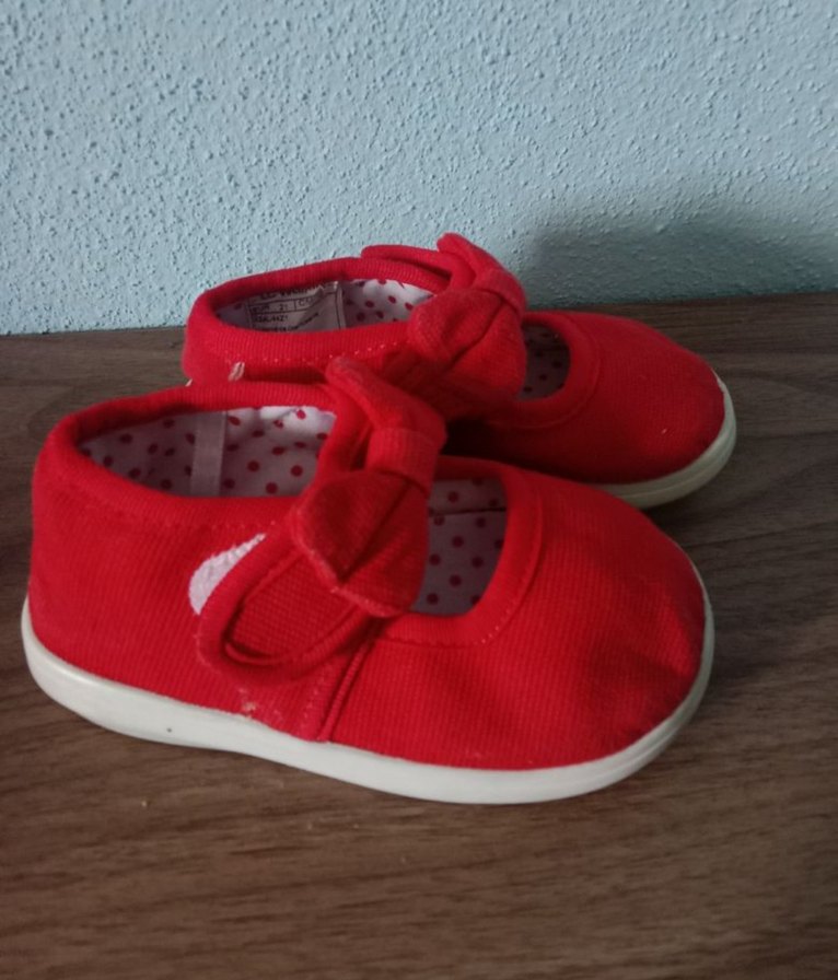 Kız Çocuk Kırmızı Cırtlı Babet Ayakkabı - Görsel 2