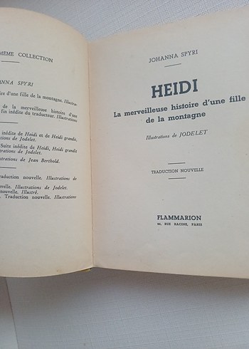 Beden Renk HEIDI 1933 BASIMI FRANSIZCA 168 sayfa