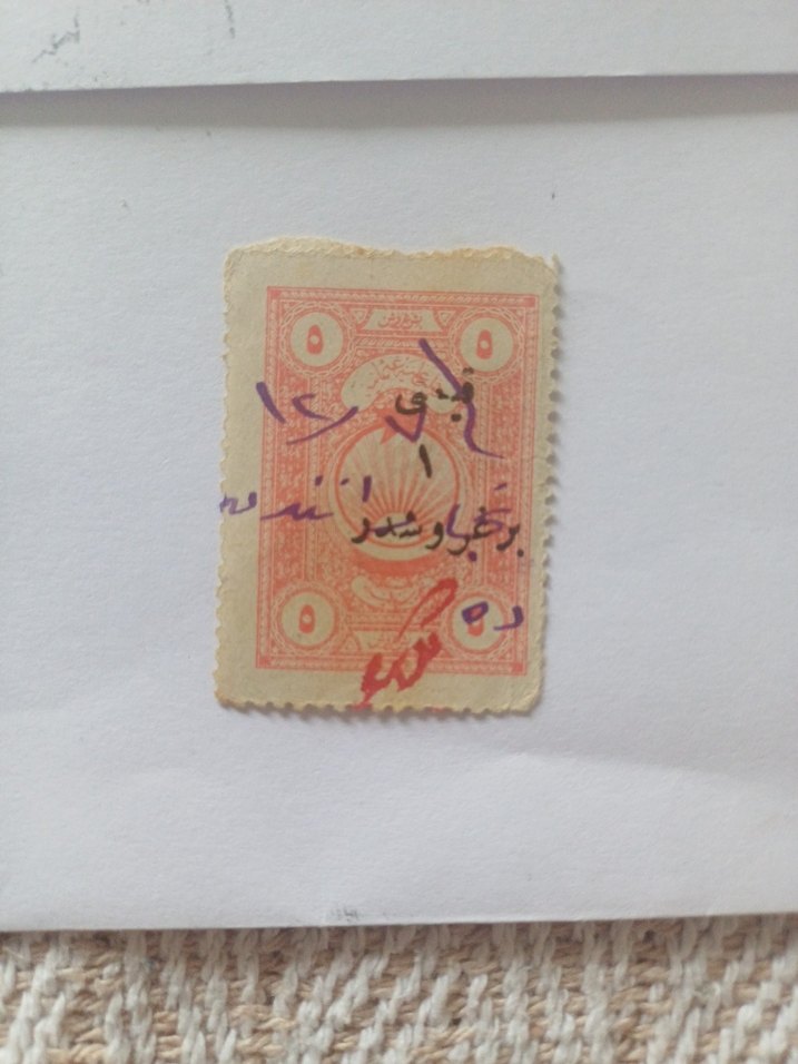 1921 Osmanlı Maliye Fiskal Pulları Üzerine 5Krş. Ters Sürşarj - Görsel 2