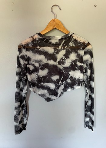 H&M Desenli Transparan Uzun Kollu Bluz