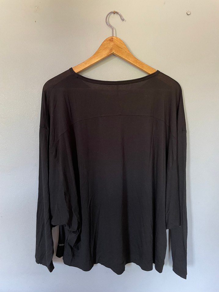 Calvin Klein Siyah Uzun Kollu Kadın Bluz - Görsel 2