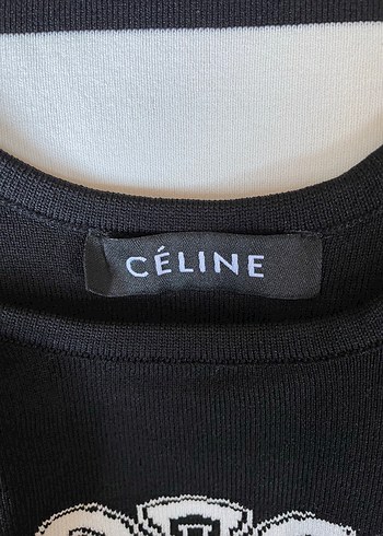 Celine Siyah Beyaz Çizgili Elbise - Görsel 5