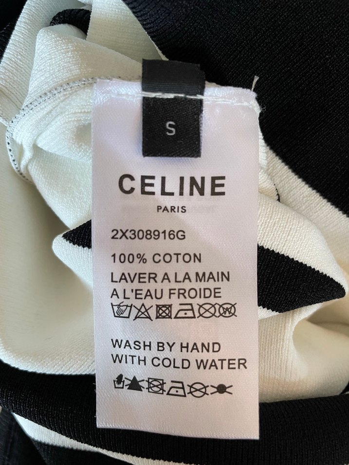 Celine Siyah Beyaz Çizgili Elbise - Görsel 3