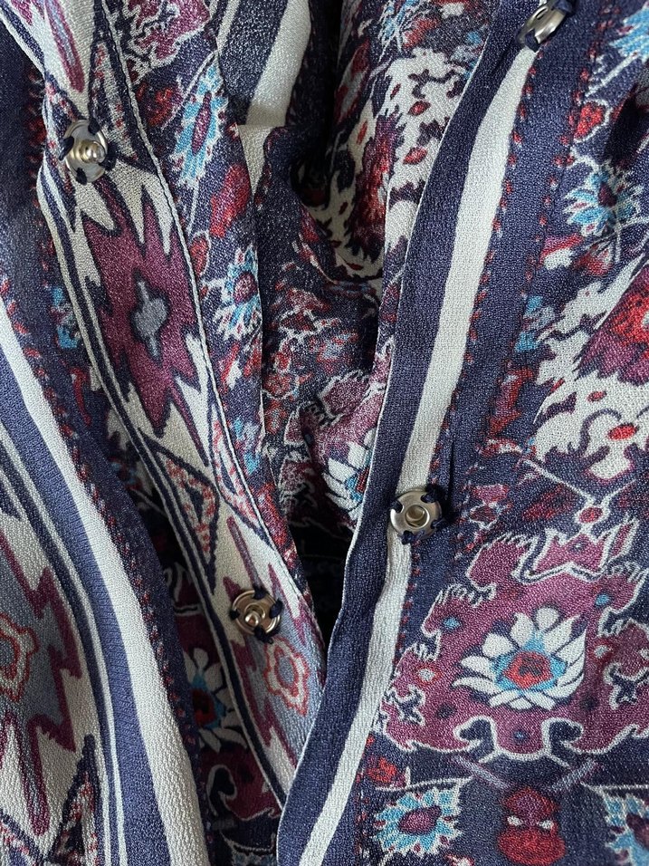 Uzun Kollu Bohem Desenli Uzun Elbise - Görsel 4