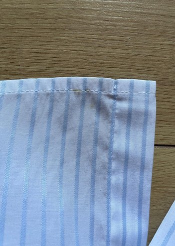 Düğmeli Beyaz Çizgili Pamuklu Gömlek - Görsel 9