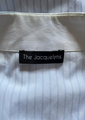 Düğmeli Beyaz Çizgili Pamuklu Gömlek - Görsel 5