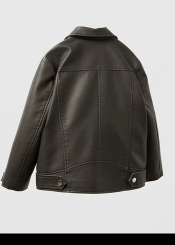 Siyah Deri Biker Ceket - Görsel 2