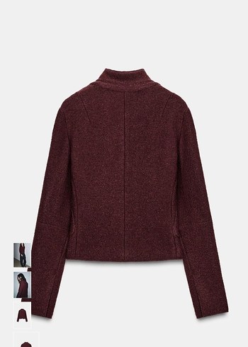 Bordo Düğmeli Kadın Blazer Ceket - Görsel 6