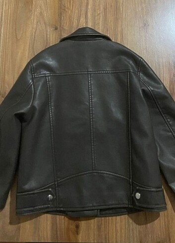 Zara oversiz deri ceket - Görsel 5