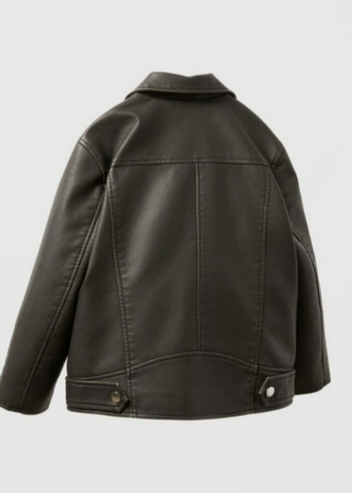 Zara oversiz deri ceket - Görsel 2