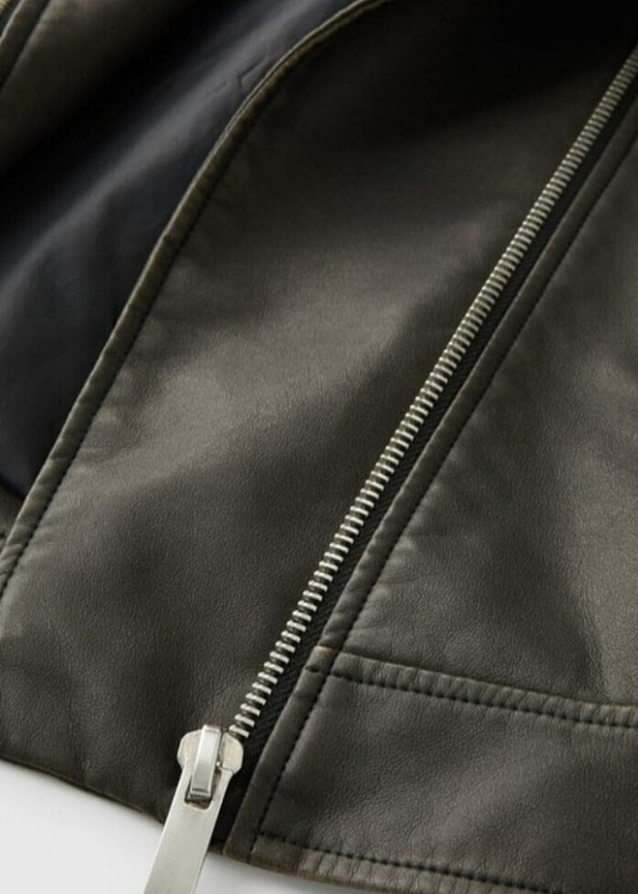 Zara oversiz deri ceket - Görsel 4