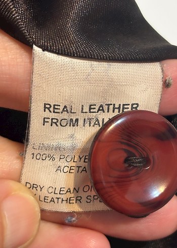 Mudo Concept Düğmeli Uzun acı Kahverengi Deri Kadın Ceket - Görsel 4