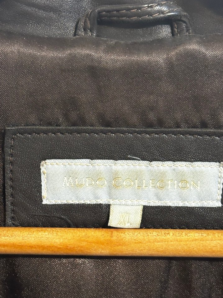 Mudo Concept Düğmeli Uzun acı Kahverengi Deri Kadın Ceket - Görsel 3