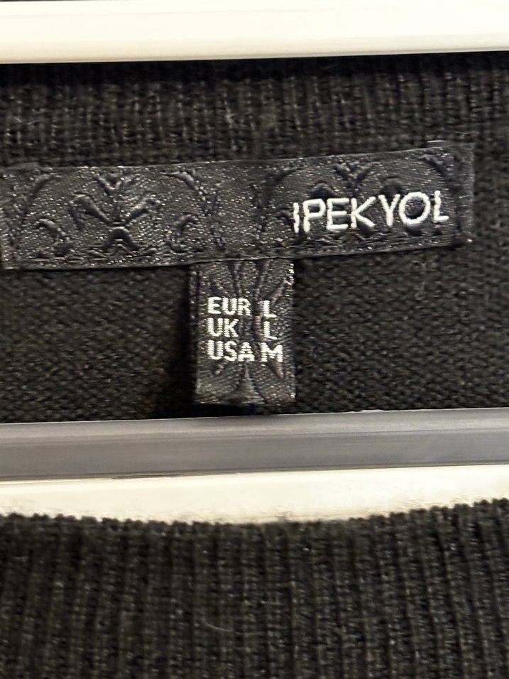 İpekyol Kemerli Siyah Kadın Kısa Kollu Triko - Görsel 2