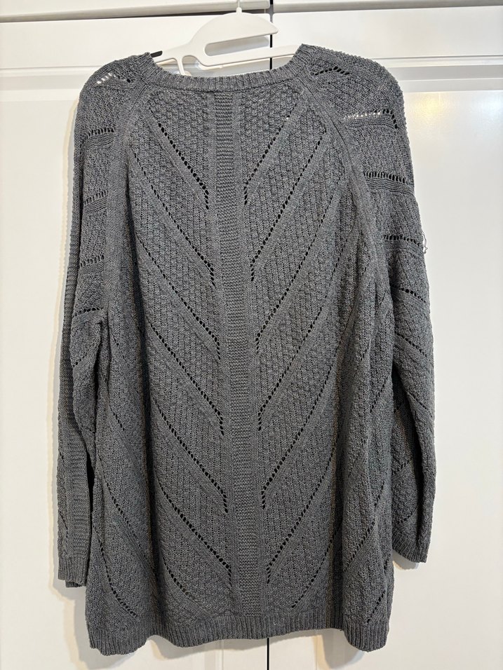 Yargıcı Gri Örgü Kadın Triko Kazak - Görsel 3