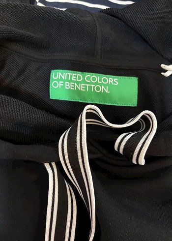 Benetton Siyah Kapüşonlu Salaş Kadın Sweatshirt - Görsel 2