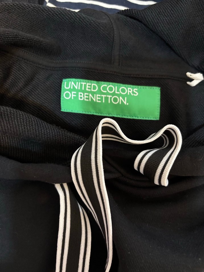 Benetton Siyah Kapüşonlu Salaş Kadın Sweatshirt - Görsel 2