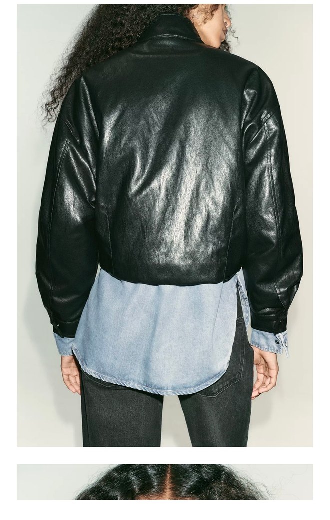 Zara deri ceket - Görsel 2