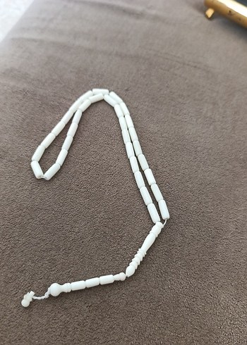 Beyaz Minimalist Erkek Tesbih Deve Kemiği